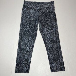 JOCKEY STRETCH WOMENS JERSEY SNAKESKIN PRINT CAPRI LEGGINGS GRAY PULL ON SIZE S